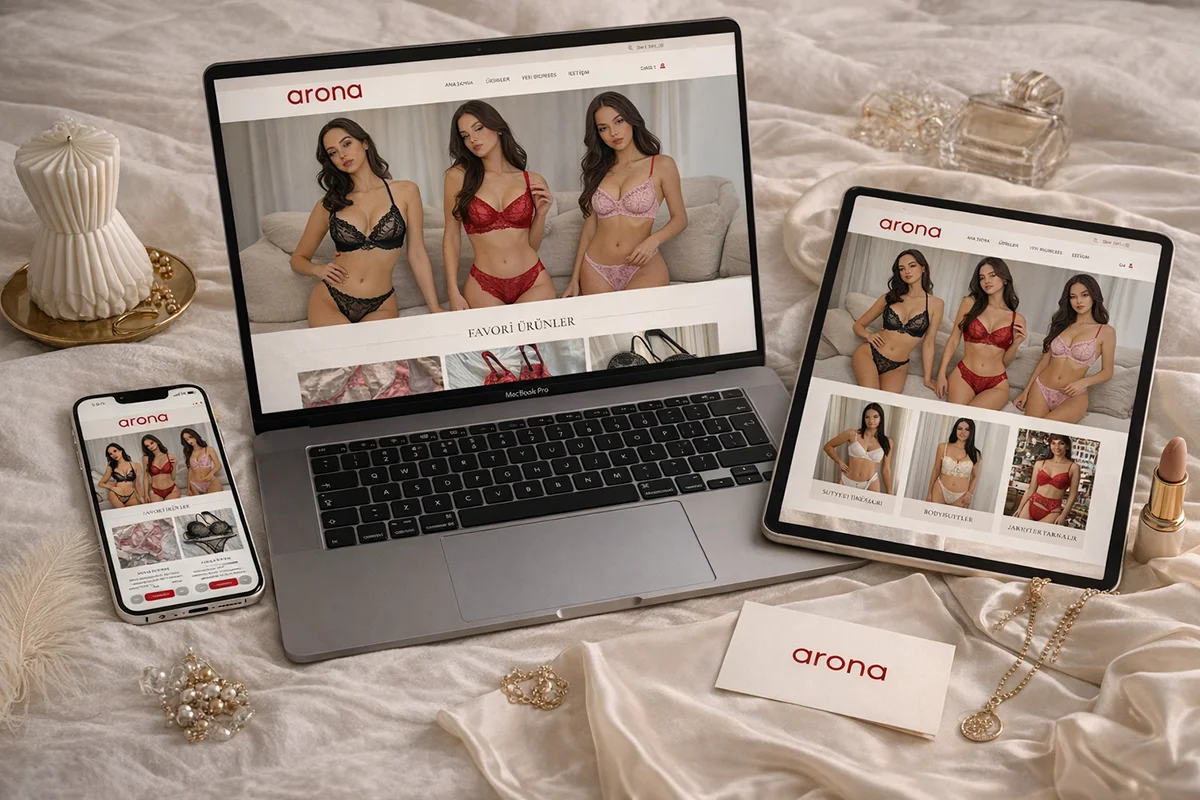 Arona Lingerie Web Tasarımı & Özel Toptan Sipariş Sistemi