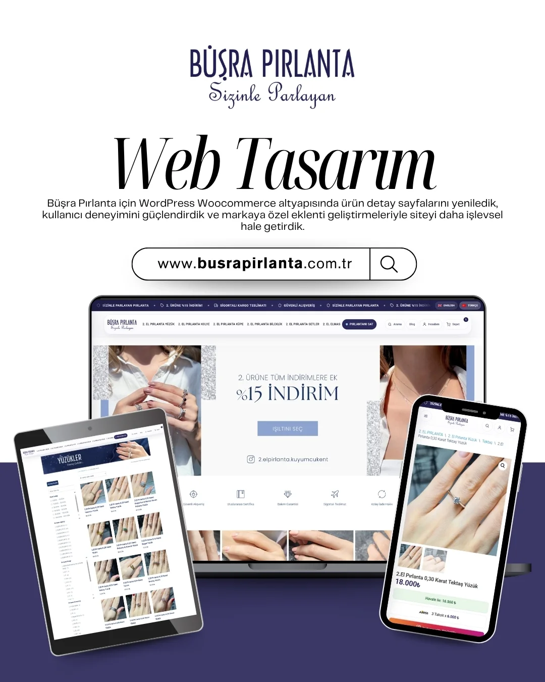 Büşra Pırlanta E-Ticaret Tasarım Yenileme Hizmeti