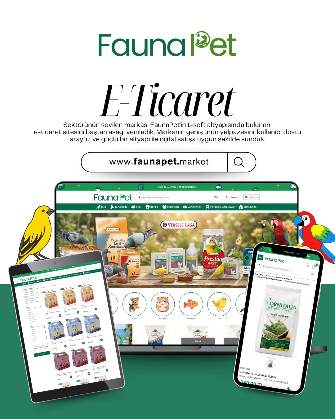 Faunapet.market E-Ticaret Tasarım, SEO ve E-Ticaret Geliştirme Projesi