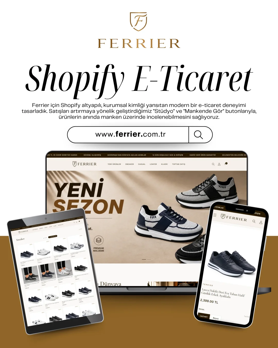 Ferrier - Shopify E-Ticaret Web Sitesi Tasarımı
