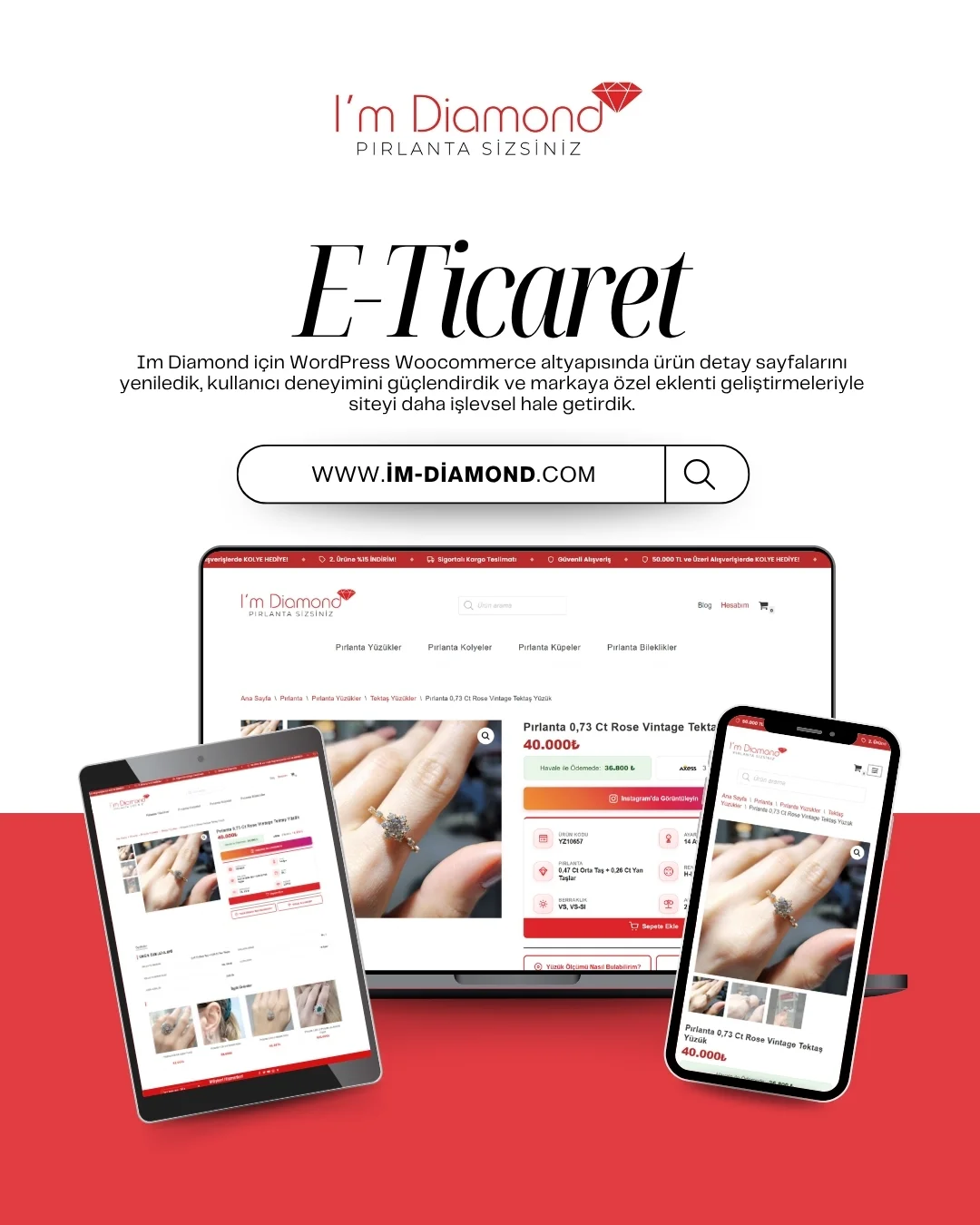 Im Diamond Wordpress E-Ticaret Tasarım Yenileme Hizmeti